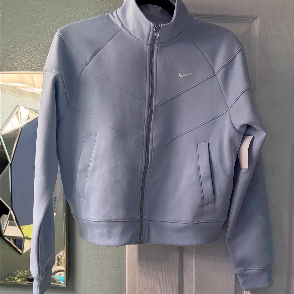 NWT Nike Women's Sky Blue Crop Bomber Track Jacket